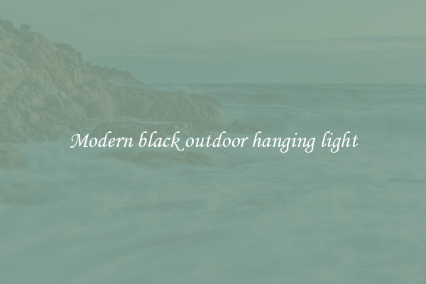 Modern black outdoor hanging light