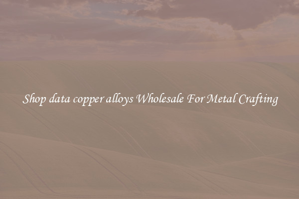 Shop data copper alloys Wholesale For Metal Crafting