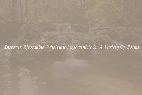 Discover Affordable Wholesale large vehicle In A Variety Of Forms
