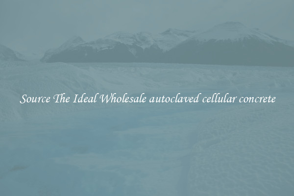 Source The Ideal Wholesale autoclaved cellular concrete