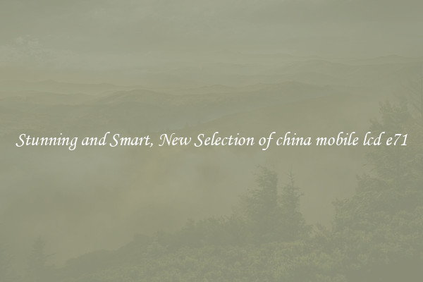 Stunning and Smart, New Selection of china mobile lcd e71