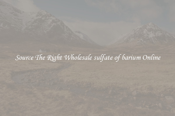 Source The Right Wholesale sulfate of barium Online