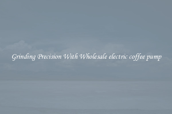 Grinding Precision With Wholesale electric coffee pump