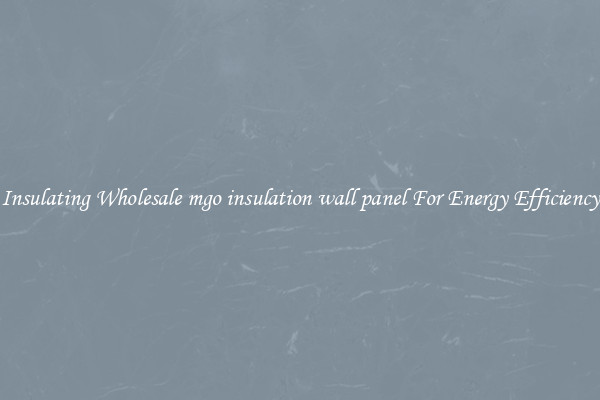 Insulating Wholesale mgo insulation wall panel For Energy Efficiency