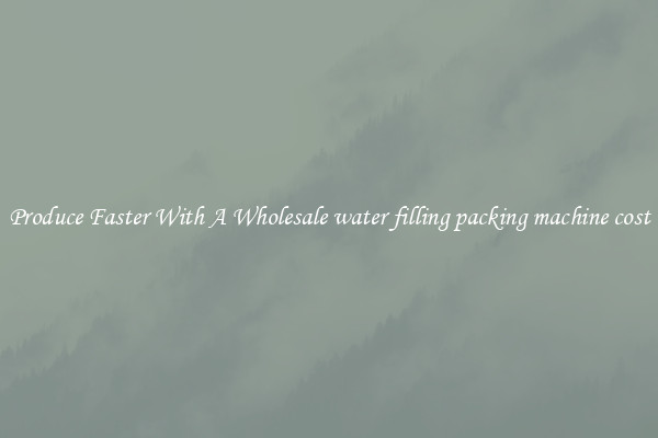 Produce Faster With A Wholesale water filling packing machine cost
